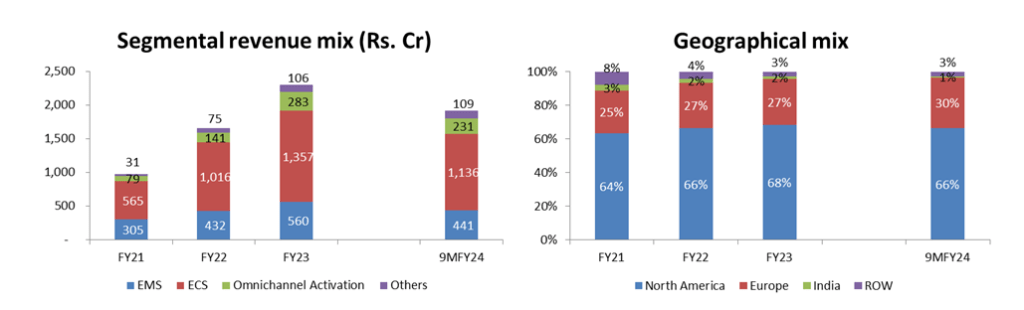 segmental revenue and geographical mix