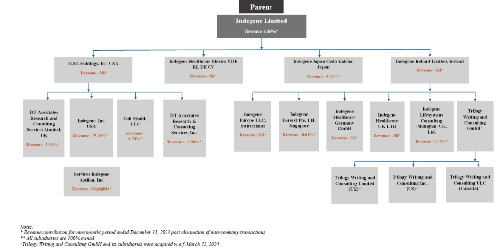 subsidiary structure and acquisition history